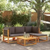 VidaXL Set canapele de grădină cu 5 piese, lemn de salc&acirc;m și fr&acirc;nghie 3278826