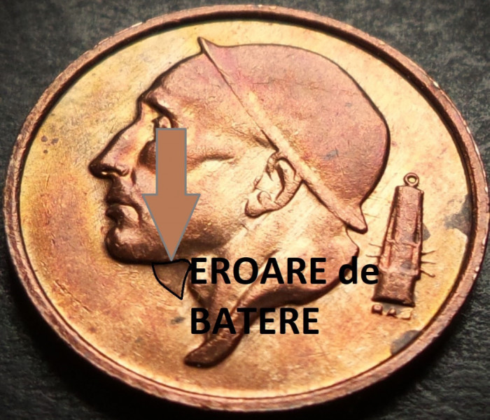 Moneda 50 CENTIMES - BELGIA, anul 1980 *cod 4772 = UNC - EROARE BATERE