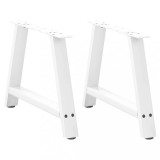 VidaXL Picioare pentru măsuță de cafea &icirc;n formă de A, 2 buc., alb, 70x(42-43) cm, oțel