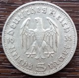 (A626) MONEDA DIN ARGINT GERMANIA - 5 MARK 1935, LIT. D, PAUL VON HINDENBURG, Europa
