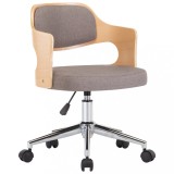 Cumpara ieftin Scaun de birou pivotant, gri taupe, lemn curbat si textil