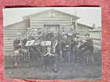 Fotografie, orchesta de militari, pe verso numele si gradul fiecaruia