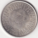 Moneda Republica Democrata Germana - 10 Mark 1973 - Congres Mondial Tineret, Europa