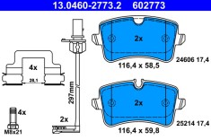 ATE 13.0460-2773.2 set placute frana,frana disc foto