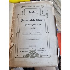 Em. Grigorovitza - Romanii in Monumentele Literare Germane Medievale