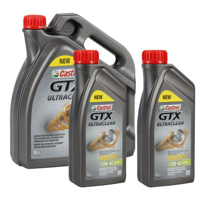 Set Ulei Motor Castrol GTX Ultraclean 10W-40 5L 15A4D4 + 2 Buc Ulei Motor Castrol GTX Ultraclean 10W-40 1L 15A4CF foto