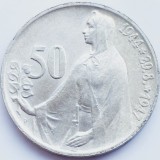 717 Cehoslovacia 50 korun 1947 Slovak Uprising km 24 argint