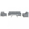 VidaXL Set canapele cu taburet, 4 piese, gri deschis, textil