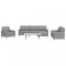 vidaXL Set canapele cu taburet, 4 piese, gri deschis, textil 3278295