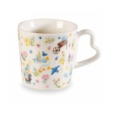 Cumpara ieftin Cana portelan multicolor Flori de Camp 9.5x9 cm, 350 ml
