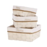 Cumpara ieftin Set 3 cosuri depozitare bej 20 x 20 x 10,5 cm, 25 x 25 x 12 cm, 30 x 30 x 14 cm