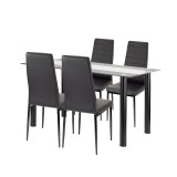Norman 4+1 set de sufragerie negru