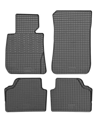 Set covorase auto din cauciuc Bmw Seria 3 [E90 E91] [Sedan Combi] 2005-2010; Bmw X1 E84 2009-2015, cu sistem fixare, Negre AutoDrive ProParts foto