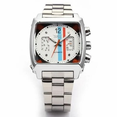 Ceas Barbati Jaragar 6569 Argintiu Mecanic , Design Luxury, Functii Multiple, Afisaj Saptamanal, Rezistent la Apa 3ATM foto
