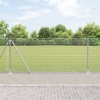 VidaXL &Icirc;ngrădire din s&acirc;rmă sudată cu 13 st&acirc;lpi flanșați 1x25 m Oțel galvanizat