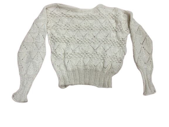 Bluza fetita tricotata , culoarea alb , marimea 5-6 ani