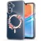 Husa pentru samsung galaxy a15 4g, atasare magnetica, magsafe, pink wreath 8, clear