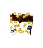 Ghirlanda luminoasa solara pentru exterior 7M cu 50 Becuri LED, alb cald