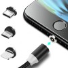 Cablu USB A-micro+LGT+tip C t-t 1.0m cap magnetic