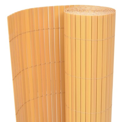 vidaXL Gard de grădină cu două fețe, galben, 90 x 300 cm, PVC foto