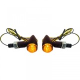 Semnalizator LED Mini pentru motocicleta Bullet din aluminiu Mini Indicator Negru cu E-Mark Performance AutoTuning