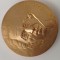 medalie bronz placat cu aur , Sergiu Celibidache , ilustru dirijor . Verso ,cladirea Ateneului Roman .Diametru 60 mm