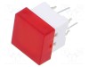 Comutator tastatură OMRON B3W-9 SPST-NO 0,05A 24V roșu LED THT