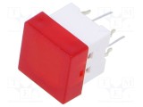 Comutator tastatură OMRON B3W-9 SPST-NO 0,05A 24V roșu LED THT
