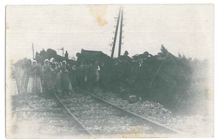 4732 - CAMPULUNG TISA, Maramures, railroad catastrophe old PC real PHOTO unused