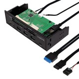 HUB intern LOGILINK, porturi USB: USB 3.0 x 3, USB Type C,conectare prin USB 2.0, S-ATA, alte porturi: SD, MicroSD, M2, MS, XD, CF, eSATA, negru, for