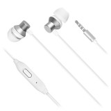 Casti IN-EAR cu microfon Kruger&amp;Matz KMPB3 albe conector Jack 3.5 mm