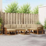 Cumpara ieftin Set de canapele de exterior 9 buc. 8-Locuri Natural si Bej