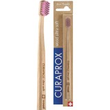 Periuță De Dinți Manuală, Curaprox, CS Wood Ultra Soft, Curățare Delicată Dinți, Protecție Gingii Sensibile, 1 buc