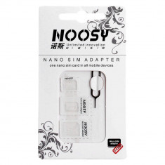 Set adaptor cartela SIM Noosy + cheie albă