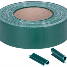 Bandă Strend Pro EUROSTANDARD LIGHT, 47,5 mm, L-35 m, umbrire, verde, acoperire, pentru panouri de gard, cu 20 de cleme, 450g/m2