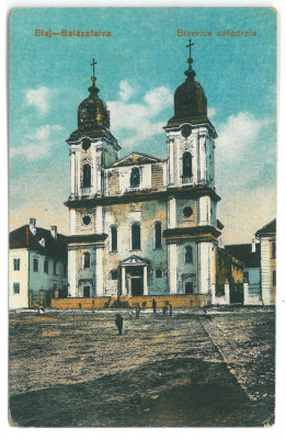 3992 - BLAJ, Alba, Cathedral, Romania - old postcard, CENSOR - used - 1918 foto