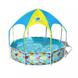 Piscina Cadru Metalic 244 x 51 cm Bestway Rotunda, cu Sistem de Dus + Pavilion