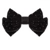 Clamă păr, Crăciun, Fundiță Catifelată, Strass, 16 cm, Negru, Oem