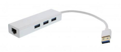 Adaptor USB 3.0 - Gigabit Ethernet si 3x USB 3.0 Well foto