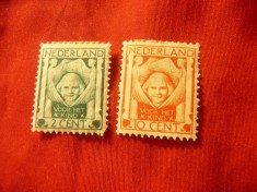 Serie mica Olanda 1924 Ajutor pt. copii 2 val. sarniera (din3v)
