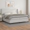 vidaXL Pat box spring cu saltea, alb, 200x200 cm, piele ecologică 3132400