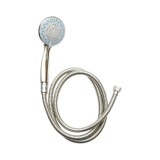 Set para de dus cu furtun zincat 1,5 m, 5 functii, crom lucios