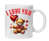 Cana alba personalizata &quot;I love you - teddy bear&quot;, INOVATIX&reg;. 330ml