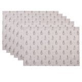 Cumpara ieftin Set 6 suporturi farfurii bumbac bej gri Iepurasi 48x33 cm