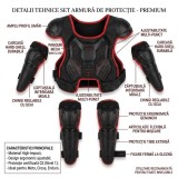 Cumpara ieftin Set Armura Protectie Ajustabila Copii si Tineri Vesta Cotiere si Genunchiere Ajustabile pentru Moto Cross Bicicleta Trotineta Role Ski , Marimea M