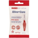 Cumpara ieftin Set 8 periute interdentare Silver Care Ultra-Fine Size 1-0,7 mm capac protectie culoare Rosie