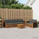 Cumpara ieftin Set de canapele de exterior 7 buc. 6-Locuri Natural si Antracit