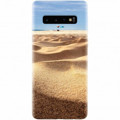Husa silicon pentru Samsung Galaxy S10 Plus, Beach Sand Closeup Holiday