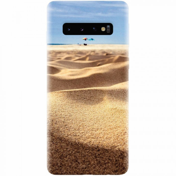 Husa silicon pentru Samsung Galaxy S10, Beach Sand Closeup Holiday