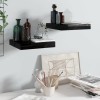 Rafturi perete vidaXL, 2 buc, negru extralucios, 23x23.5x3.8 cm, MDF, suporta 5kg/buc